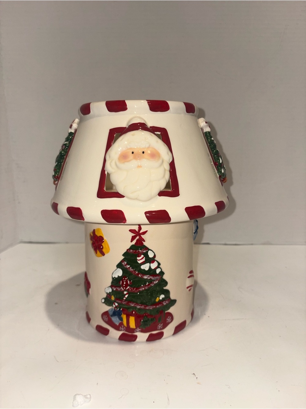 2 Piece Ceramic Christmas Candle Jar and Shade